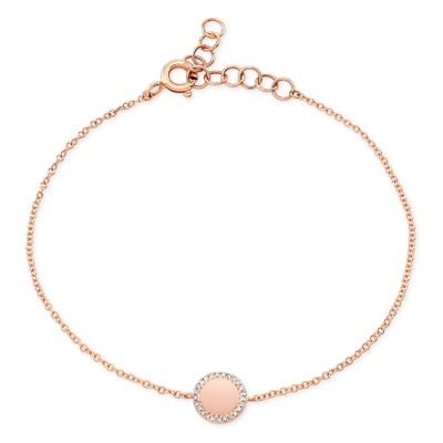 14KT Rose Gold Diamond Disc Bracelet - Bracelets - Shop by Style (ships ...