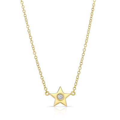14KT Yellow Gold Diamond Star Necklace