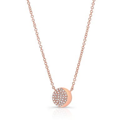 14KT Rose Gold Moon and Stars Diamond Necklace