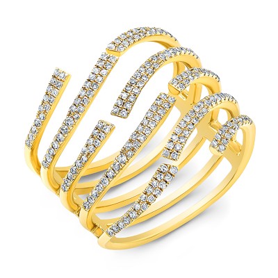 14KT Yellow Gold Diamond Wavy Ring