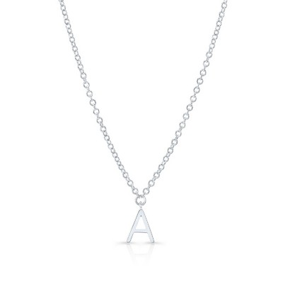 14KT White Gold Initial Necklace