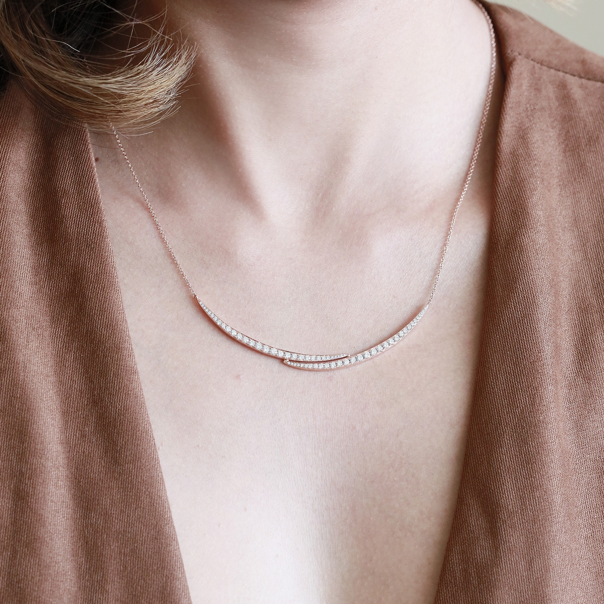 Estella Bartlett Cubic Zirconia Smile Pendant Necklace, Gold at John Lewis  & Partners