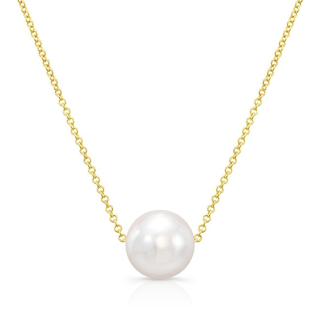 Gold Single Pearl Pendant Necklace | Lily & Roo | Wolf & Badger