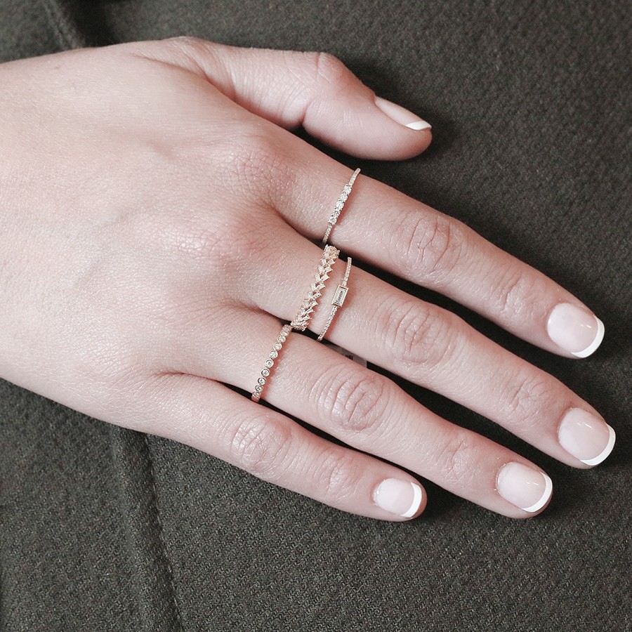 Onderzoek interieur routine 14KT Yellow Gold Baguette Diamond Stacking Ring - Rings - Ready to Ship -  SHOP